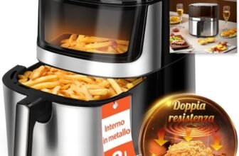 Taylor Swoden Friggitrice ad Aria 8L, 2000W Air Fryer con Doppia Resistenza e Interno in Metallo, Finestra Visibile, 10 Programmi, Senza Girare, Nero