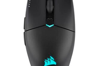 Corsair KATAR ELITE WIRELESS Mouse Gaming – Peso Piuma, Sensore Ottico MARKSMAN 26.000 DPI, Inferiore a 1 ms Connessione SLIPSTREAM WIRELESS, Batteria Ricaricabile fino a 110 Ore di Autonomia – Nero