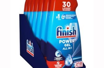 Finish Powergel Detersivo Lavastoviglie Fresh, Gel Lavastoviglie, 210 Lavaggi, 7 confezioni da 30 Lavaggi di Liquido Lavastoviglie