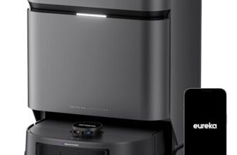 EUREKA J15 Evo Ultra Robot Aspirapolvere e Lavapavimenti, Aspirazione 22.000Pa, Mocio Estendibile 100% Bordi, Autolavaggio/Asciugatura 55°C, 75 Giorni Autonomia, Animali Domestici, Anti-Groviglio