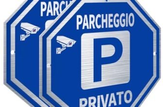 Cartello Parcheggio Privato Alluminio ai Condomini, Ashoaza 2 Cartelli Divieto di Sosta, Area Videosorvegliata 24H, Proprietà Privata Cartelli di Parcheggio Privato con protezione UV (Cm 20×20)