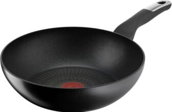 Lagostina Intensive Pro, Wok Antiaderente 28 cm, Rivestimento Titanio Antigraffio, Cottura Rapida e Uniforme, Tecnologia Thermo-Signal, Wok Adatto a Tutte le Fonti di Calore Inclusa Induzione