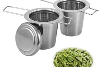 2 Pezzi Infusore Per Tisane, Filtri Da Tè Filtro Per Tè In Acciaio Inox Filtri,Coperchio e manico Pieghevole – Maglia Ffine, Adatta Alla Maggior parte Delle Tazze e Ciotole da tè