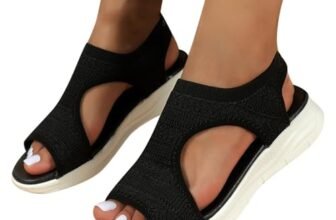 Sandali Estivi Donna,Sandali Donna Estive Ortopedici con Zeppa Comodi Eleganti Sandalo Mesh Antiscivolo Lavabili Scarpe Estivo Morbida Punta Aperta Ciabatte Ortopediche Leggero Sportivi Nero 43