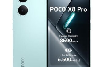 POCO X8 Pro, Smartphone 8+256GB, Dimensity 8500-Ultra, Batteria 6500mAh (typ), Display AMOLED ultra luminoso, Fotocamera 50MP con OIS, Verde, Garanzia 2 anni+1 anno extra, Caricatore non incluso