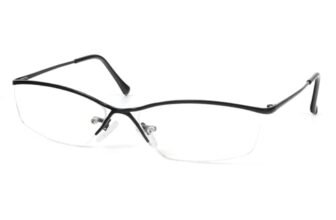 KoKoBin occhiali da lettura con montatura metallica a mezza cornice, filtro luce blu, montatura sottile rettangolare, per donna e uomo (Nero, 2)