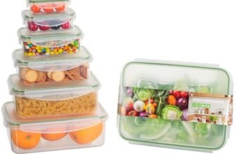 Romon contenitori ermetici per alimenti 7 Pezzi Set Contenitori per Alimenti Ermetici e Empilabili Plastica Resistente Ideali per Pranzo e Preparazione Mangiari