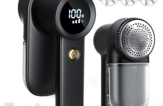 Levapelucchi Elettrico, Leva Pelucchi Elettronico Ricaricabile da 2000mAh, Leva Pelucchi con LED per Indumenti, 3 Velocità, Display LED, Ricarica USB, 3 * 6-Lame levapelucchi per Tutti i Tessuti