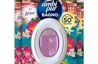 Ambi Pur Bagno Profumatore Per Ambienti, 8 Profumatori Bagno, Fragranza Fioritura di Portofino, Diffusore Ambiente Con Tecnologia Elimina Odori, Durata Fino a 50 Giorni Per Profumatore