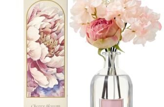COCORRÍNA Fiore Diffusore Profumo Ambiente 250ml con 8 Bastoncini, Cherry Blossom, Diffusore di Olio Essenziale di fragranza per la casa per la Decorazione della mensola del Bagno
