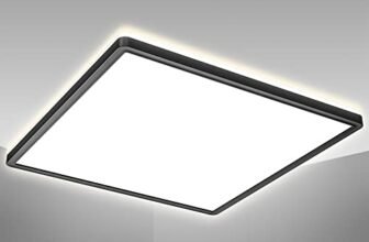 B.K.Licht – Pannello a luce indiretta, piatto, luce bianca neutra, pannello LED soffitto, pannelli led, pannelli led soffitto, 42x42x2,9 cm, nero