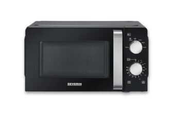 SEVERIN Microonde Solo, forno a microonde per scongelare e riscaldare, forno a microonde con piatto girevole per una distribuzione uniforme del calore, nero, MW 7886