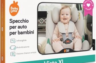 Specchietto Retrovisore Bambini Baby Uma – Specchietto Retrovisore Auto Infrangibile, Facile da Montare, Specchio Auto Neonato Sedile Posteriore, Specchio Macchina Neonato (24 x 16 cm)