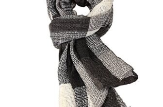 Bezioner XXL Sciarpa Foulard Donna Tartan Grande Scialle Donna Plaid Stola Grigio