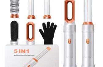 Asciugacapelli 5 in 1 Hair Styler, Air Styler Phone 5 in 1 Multifunzione Phon Capelli,Spazzola Asciugacapelli Per Dare Volume Ai Capelli, Lisciare, Arricciare, Ioni Air Curler Brush,Strumenti Capelli