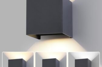 FUPE LED 15W Lampada da Parete Esterno/Interno Regolabile 3 colori Cubo 11CM IP65 Impermeabile Lampade da Esterno Parete Applique Esterni Quadrata Angolo del Fascio Regolabile Moderne Antracite