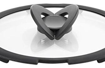Lagostina Ingenio Induction Coperchio in Vetro e Silicone, 20 cm, Nero e Trasparente