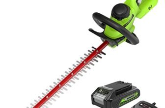 Greenworks Tagliasiepi a Batteria 24 V G24HT56II, Lama Doppia Azione da 56 cm, Taglia Rami e Steli fino a 25.4 mm di Spessore e 3000 SPM con Batteria 2 Ah & Caricabatterie