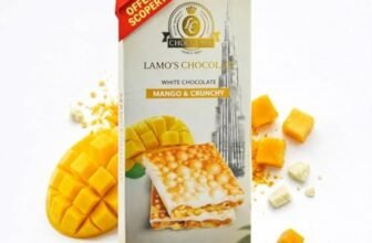 LAMO’S – Tavoletta di Cioccolato Bianco Mango Crunchy 80 g | Prodotto artigianalmente a Dubai | Cioccolato Svizzero Premium | Delizia Esotica