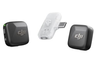 DJI Mic Mini (2 TX + 1 RX mobile), microfono lavalier wireless per iPhone 17/16/15 e Android/PC/tablet, plug-and-play, trasmissione fino a 300 m, ultraleggero, cancellazione attiva del rumore, vlog