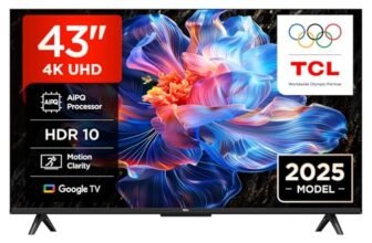 TCL 43V6C TV 43” 4K UHD Smart LED TV, 4K HDR, Google TV con design senza bordi (Dolby Audio, Motion Clarity, compatibile con Google Assistant e Alexa)