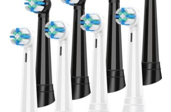 Testine Compatibile con Oral B iO Spazzolino Elettrico, per iO 2 3 4 5 6 7 8 9 10 serie, Pulizia profonda della placca dentale ostinata, 4 Nero/4 Bianco