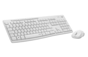Logitech MK295 Kit Mouse e Tastiera Wireless, Tecnologia Silenttouch, Tastierino Numerico, Tasti Scelta Rapida, Tracciamento Ottico, Ricevitore USB Nano, Layout Italiano Qwerty, Bianco