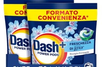 Dash Power Pods Detersivo Lavatrice In Capsule, 70 Lavaggi(2×35), Freschezza Di Lenor, Risveglio Primaverile, rimuove addirittura gli odori di sudore vecchi di 7 giorni, per una pulizia impeccabile