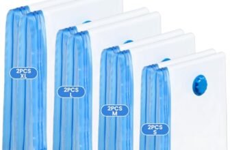 Sacchetti Sottovuoto Vestiti, Buste Sottovuoto Vestiario 8 Pezzi 2XL 80x100cm 2L 60x80cm 2M 50x70cm 2S 40x60cm, Sacchi Sottovuoto per Contenere Vestiti, Lenzuola, Piumoni, Cuscini e Coperte