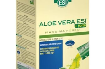 ESI – Aloe Vera +Forte, Integratore Alimentare di Puro Succo Concentrato, per il Benessere del Sistema Digerente, Ricco di Polisaccaridi, Senza Glutine e Vegan, 24 Pocket Drinks