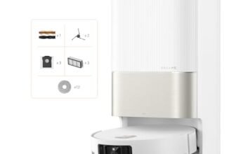 DREAME X50 Ultra Complete Robot Aspirapolvere, Rilevamento Degli Ostacoli con IA e Navigazione a 360°, Superare l’ostacolo di 6CM, Aspirazione Fino a 20000 Pa, Doppia Spazzola Antigroviglio