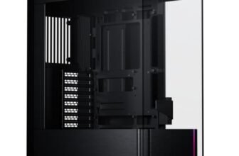 Phanteks Evolv X2, telaio di gioco a metà torre, sistema di raffreddamento verticale, telaio in vetro temperato trasparente, pannello interno in alluminio spazzolato con illuminazione D-RGB integrata,