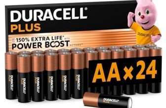 DURACELL Batterie Plus AA (Confezione da 24) – Batterie Alcaline da 1,5 V – Fino al 150% di durata extra con Attivi POWER BOOST– Affidabilità per i dispositivi di utilizzo quotidiano –MN1500