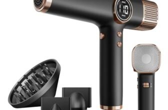 Faszin Asciugacapelli, Phon per Capelli con Motore ad Alta Velocità da 110,000 Giri Al Minuto per Un’asciugatura Rapida visione notturna Binocolo grande con Basso Rumore (Nero)