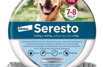 Seresto collare antiparassitario per cani oltre 8 kg. Elimina pulci, zecche, pidocchi e protegge dal rischio di trasmissione della leishmaniosi fino a 8 mesi.