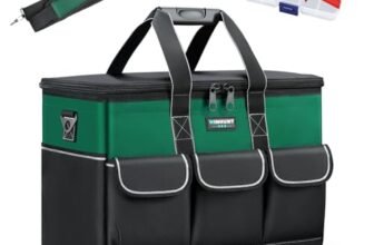 WINHUNT Borsa Porta Attrezzi, Ampia Apertura Superiore, Base Robusta, Verde e Nero (Green, 15inch/38cm)