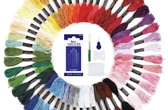 Romon 50 Colori Fili da Ricamo, Fili da Ricamo con Accessori per Amicizia Braccialetti Mestieri, Fili Punto Croce per Maglieria Punto Croce, 8m (50 Colori)