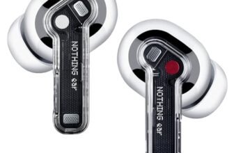 Nothing Ear cuffie bluetooth con Audio Hi-Res, Cancellazione attiva del rumore intelligente, Equalizzatore avanzato e fino a 40.5 ore di ascolto – Bianco