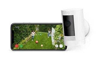 Ring videocamera esterna a batteria (Stick Up Cam) | Telecamera di sorveglianza wifi senza fili per esterno con 1080p HD video, audio bidirezionale, fai-da-te | Ring Home: 30 gg. prova gratuita