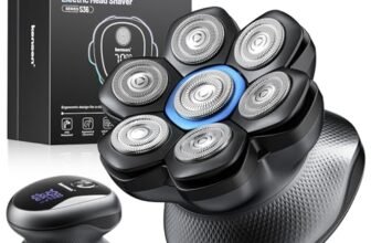 kensen Rasoio Testa Calva Uomo Zero Assoluto 2 Velocità 7D Rasoio Capelli Uomo 0 mm Impermeabile Cordless 100 Minuti di Autonomia Rasoio Elettrico Testa Calva Uomo con Display LED & USB-C Nero