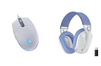 Logitech G203 LIGHTSYNC Mouse Gaming con Illuminazione RGB, Bianco, with G435 LIGHTSPEED Cuffie Gaming Wireless Bluetooth, Bianco