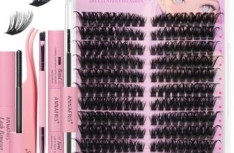 ANNAFRIS Ciglia Finte Ciuffetti Kit Naturali DIY Extension Ciglia Cluster Lashes con Pinze e Colla(HS,80P)