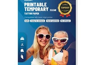 Carta del Tatuaggio per la Stampa, Carta Transfer Tatuaggio Temporaneo A4X5 fogli Trasparente Lamina per Tatuaggi Fai da Te per la Stampante a Getto D’inchiostro/Stampante Laser