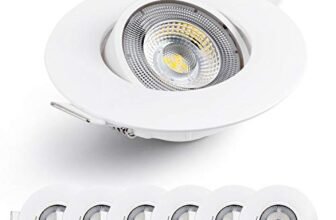 EMOS Faretti LED da Incasso per Cartongesso 5W / 450 Lumen | Faretti LED soffitto da incasso 3000K Luce Bianco caldo | Set di 6 pezzi Spot LED Orientabili a 50°, Rotondi e Ultra Piatti in bianco