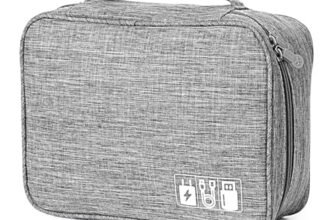 AiQInu Organizer Cavi Borsa da Viaggio Organizzatore Cavi 2 Strati Resistente All’acqua Portatile Porta Cavi Organizer per Caricatore, Chiavetta USB, Auricolare, Power Bank, Hard Disk, Scheda SD