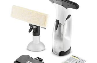 Lavavetri Aspiragocce Kärcher WV 2 Plus N VERSIONE BIANCA per la Pulizia di Vetri, Piastrelle, Cabine Doccia, Piani Cucina, Serbatoio 100ml, Autonomia Batteria 105mq, Ampiezza Bocchette 28-17 cm