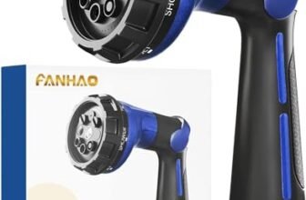 FANHAO Pistola da Giardino, 100% metallo Pistola Irrigazione Giardino, Pistola Acqua Giardino con 8 Modalità Regolabili per Doccia Giardino, Lavaggio auto, Pulizia Marciapiede e Pet Balneazione, Blu