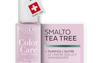 PODERM Smalto Micosi Unghie – Swiss Made | Colore Rosa Baby – 8ML | Antifungino con Tea Tree, Silicio & Biotina | Rinforza, Ripara e Camuffa le Unghie Gialle e Danneggiate | Creato da una Podologa