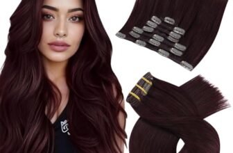 Moresoo Extension Capelli Clip Bordeaux Scuro 40 cm 120g Remy Extension Invisibili Facili da Indossare Extension Clip Capelli Veri Fasica Unica #99J