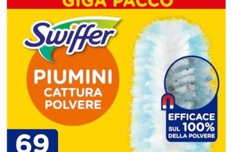 Swiffer Duster Piumini Cattura Polvere, 69 Piumini, Cattura e Intrappola Polvere e Sporco, Raggiunge I Punti più Difficili della Casa, Giga Formato